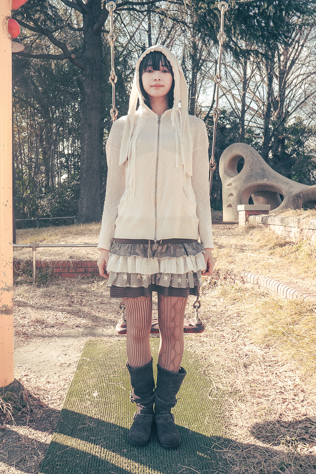 Togging hoodie zip-up (Beige)