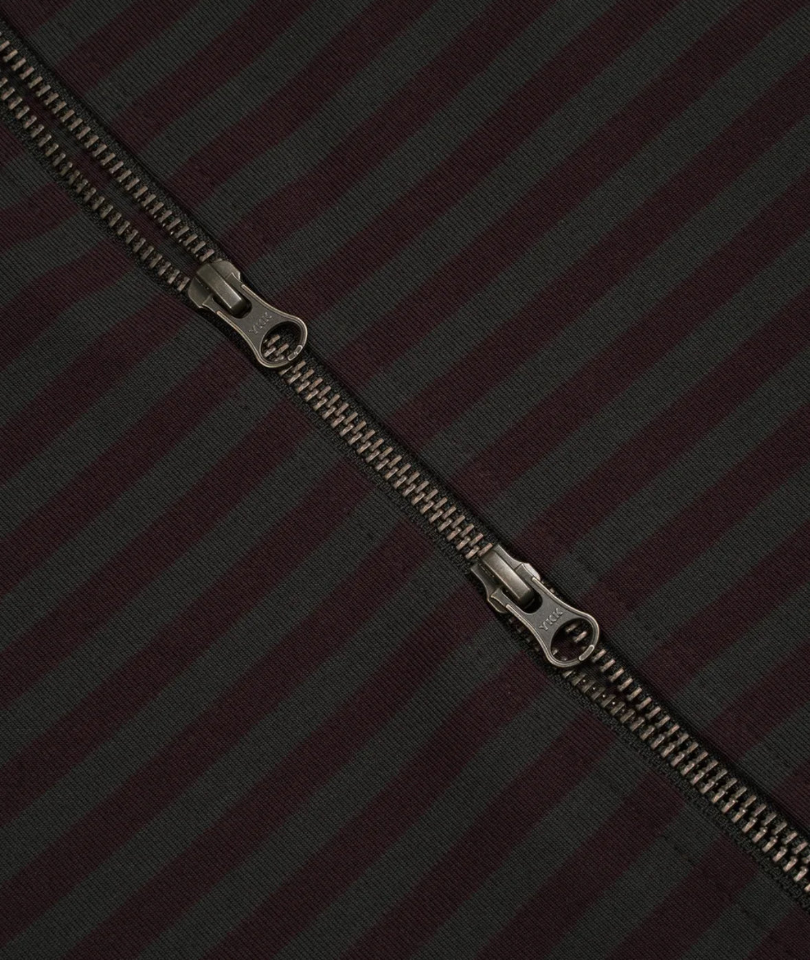 TCM Stripe Hood Zip-up / charcoal burgundy